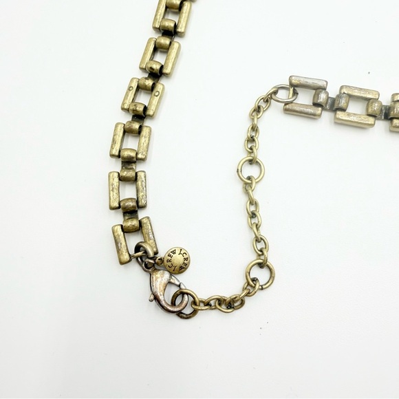 J. Crew Blue Peach Pink Antique Gold Tone Chain Link Statement Necklace - Picture 8 of 10